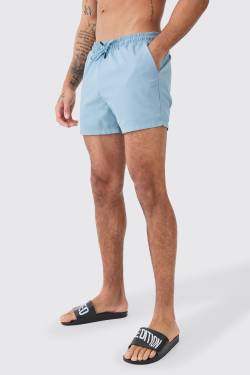 Mens Kurze Ripstop Badehose - Blau - L, Blau von boohooman