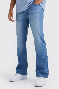 Mens Lockere Schlagjeans - Blau - 32R, Blau von boohooman