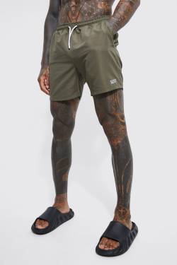 Mens Mittellange Original Man Badehose - Khaki - S, Khaki von boohooman