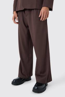 Mens Mix & Match Relaxed Fit Wide Leg Trousers - Braun - 30, Braun von boohooman