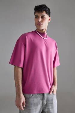 Mens Oversized Boxy Premium Super Heavyweight T-shirt - Rosa - M, Rosa von boohooman