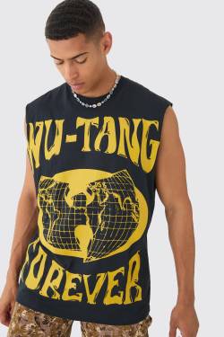 Mens Oversized Large Scale Wu Tang License vest - Schwarz - L, Schwarz von boohooman