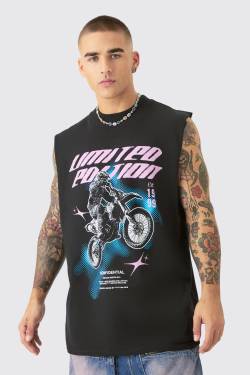 Mens Oversized Limited Edition Motorbike vest - Schwarz - M, Schwarz von boohooman