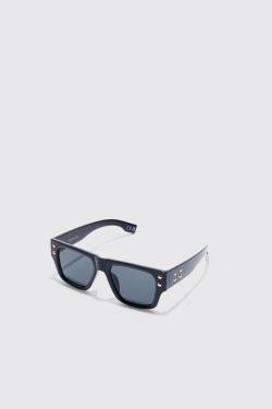 Mens Plastic Temple Detail Sunglasses - Schwarz - ONE SIZE, Schwarz von boohooman