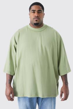 Mens Plus Oversize T-Shirt - Grün - XXXL, Grün von boohooman