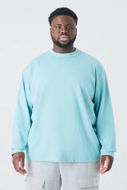 Mens Plus Oversized Layed On Neck T-shirt - Blau - XXXXXL, Blau von boohooman