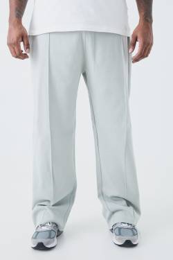 Mens Plus Relaxed Interlock Pintuck Jogger - Grau - XXXL, Grau von boohooman