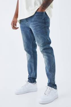 Mens Plus Skinny Stretch Jeans - Blau - 40, Blau von boohooman