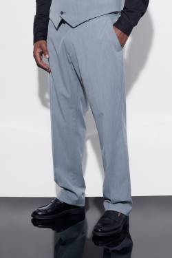 Mens Plus Slim-Fit Anzughose - Grau - 42R, Grau von boohooman