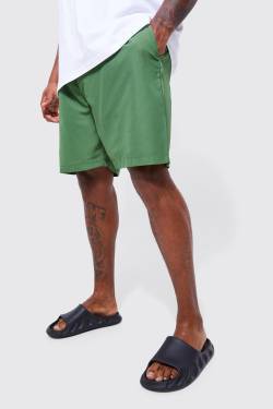 Mens Plus mittellange Badehose mit Bandana-Print - Grün - XXXL, Grün von boohooman