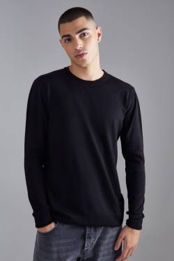 Mens Rundhals-Pullover - Schwarz - S, Schwarz von boohooman