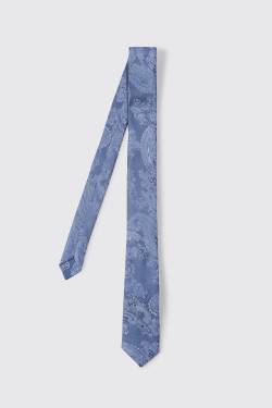 Mens Schmale Krawatte mit Paisley-Print - Blau - ONE SIZE, Blau von boohooman