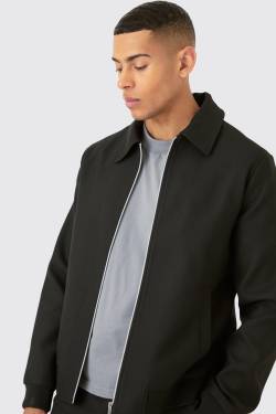 Mens Side Stripe Oversized Smart Bomber Jacket - Schwarz - L, Schwarz von boohooman