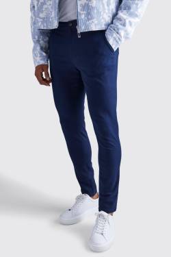 Mens Skinny Chino-Hose - Blau - 34R, Blau von boohooman