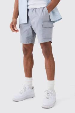 Mens Slim Fit Cargo Shorts - Grau - M, Grau von boohooman
