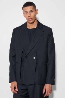 Mens Split Hem Oversized Suit Jacket - Schwarz - 40, Schwarz von boohooman