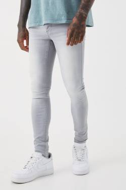 Mens Super Skinny Stretch Jeans - Grau - 32, Grau von boohooman