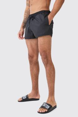 Mens Super kurze Ripstop Badehose - Schwarz - S, Schwarz von boohooman