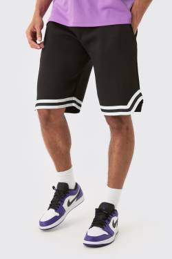 Mens Tall Basketball Jersey-Shorts mit Streifen - Schwarz - M, Schwarz von boohooman