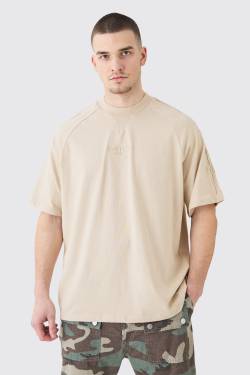 Mens Tall Oversized Heavyweight Pin Tuck T-shirt - Grau - M, Grau von boohooman