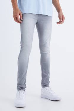 Mens Tall Super Skinny Stretch Jeans - Grau - 34, Grau von boohooman