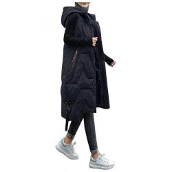 Langweste Damen Daunenweste Weste Steppweste Warmer Daunenmantel Hooded Leichte Gesteppte Lang Weste Jacke Lange Dicker Lose Slim Zip Gilet Für Damen Mädchen Winter Wintermantel Winterjacke von boseucn