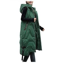 Langweste Damen Daunenweste Weste Steppweste Warmer Daunenmantel Hooded Leichte Gesteppte Lang Weste Jacke Lange Dicker Lose Slim Zip Gilet Für Damen Mädchen Winter Wintermantel Winterjacke von boseucn