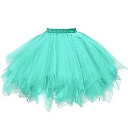 Tüllrock Damen Tutu Rock 50er Rockabilly Vintage Puffy Petticoat Unterrock Kurz Ballet Tanzrock Minirock Tütü Röcke Karneval Kostüm Party Festlich Tanzkleid Ballkleid Abendkleid Partykleid von boseucn