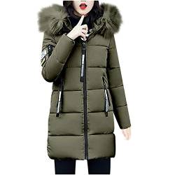 boseucn Mantel Damen Winter Lang Warm, Damen Daunenjacke Lang Mantel Daunenmantel Steppmantel Wintermantel Mit Kapuze Winter Warm Parka Winddicht Jacke Steppjacke Steppmantel von boseucn