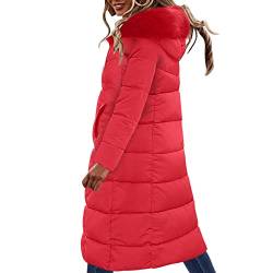 boseucn Mantel Damen Winter Lang Warm, Damen Daunenjacke Lang Mantel Daunenmantel Steppmantel Wintermantel Mit Kapuze Winter Warm Parka Winddicht Jacke Steppjacke Steppmantel von boseucn