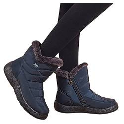 boseucn Stiefeletten Damen, Winterboots Damen Freizeitstiefel Winterschuhe Schneestiefel Reiterstiefel Frauen Winterboots Thermostiefel Stiefel Outdoor Damen Ankle Booties Western von boseucn