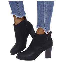 boseucn Stiefeletten Damen Mit Absatz Elegant, Stöckelschuhe für Frauen Damen Klassische Hohe Stiefel Winter Schuhe mit Absatz Kurze Stiefel Langschaft Overknee Stiefel Kniehohe High Heels Boots von boseucn