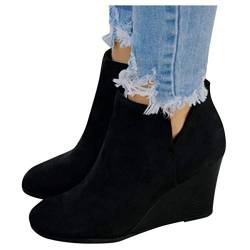 boseucn Stiefeletten Damen Mit Absatz Elegant, Stöckelschuhe für Frauen Damen Klassische Hohe Stiefel Winter Schuhe mit Absatz Kurze Stiefel Langschaft Overknee Stiefel Kniehohe High Heels Boots von boseucn