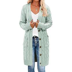 boseucn Strickjacke Damen Warm, Cardigan Lang Winter Grobstrickjacke Strickmantel mit Kapuze Strickcardigan Offener Strickjacken-Longstrickjacke Große Wintermäntel ÜBergangsjacke Größen Cardigan von boseucn