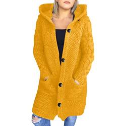 boseucn Strickjacke Damen Warm Strickjacke Damen Zopfmuster Oversized Grobstrick Winter Cardigan mit Knöpfe V-Ausschnitt Strickmantel Strickjacke Damen Grobstrick Winter Zopfmuster Oversized von boseucn