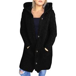 boseucn Strickjacke Damen Warm Strickjacke Damen Zopfmuster Oversized Grobstrick Winter Cardigan mit Knöpfe V-Ausschnitt Strickmantel Strickjacke Damen Grobstrick Winter Zopfmuster Oversized von boseucn