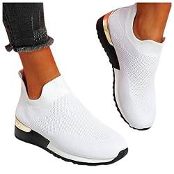 boseucn Turnschuhe Damen, Turnschuhe Damen Leicht Atmungsaktiv Sneaker Slip On Laufschuhe Fitness Mesh Sportschuhe rutschfest Outdoor Einfarbig Fitnessschuhe Walkingschuhe leichtes Straßenlaufschuhe von boseucn