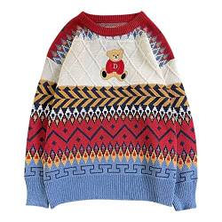 boseucn Weihnachtspullover Damen, Damen Unisex Weihnachtspullover Lustig Hässliche Pulli Strickpullover Yafilthy Animal Ugly Christmas Sweater mit weihnachtlichen Motiven Weihnachtspulli von boseucn