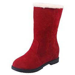 boseucn Winterstiefel Damen GefüTtert, Damen Winterstiefel Leder Boots Kurzschaft Schlupfstiefel mit Fell Elegant Damen Stiefeletten Frauen Stiefeletten Stiefeletten für Damen flach von boseucn