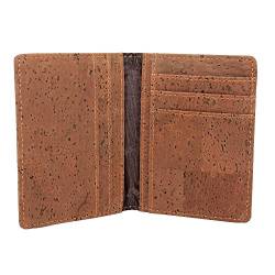 Boshiho Kreditkarten-Brieftasche, vegan, Kork, ultradünn, für Herren, Kartenetui, Ausweishalter, 8 Kartenfächer, braun, 10.2 x 7.5 x 1.0cm / 4.0 x 2.9 x 0.4 inch（fold) von boshiho