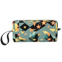 Atomic Stars Retro-Muster-Druck, tägliche Aufbewahrungstasche, tragbare einfache Handaufbewahrungstasche, Make-up-Reißverschluss-Reisetasche, kann tägliche Notwendigkeiten, Werkzeuge, Kosmetika, von bradkke