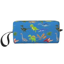 Aufbewahrungstasche mit Cartoon-Dinosaurier-Bildern, tragbar, einfache Handtasche, Make-up-Reißverschluss, Reisetasche, kann Alltagsgegenstände, Werkzeuge, Kosmetik, Toilettenartikel und so weiter von bradkke