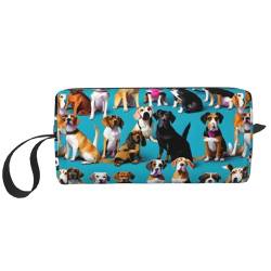 Aufbewahrungstasche mit vielen Beagle-Mustern, tragbar, einfache Handheld-Aufbewahrungstasche, Make-up-Reißverschluss, Reisetasche, kann Alltagsgegenstände, Werkzeuge, Kosmetika, Toilettenartikel und von bradkke