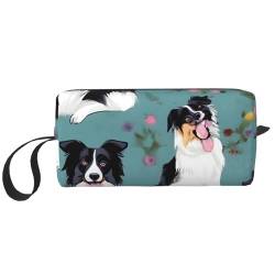 Border Collie Aufbewahrungstasche für den täglichen Gebrauch, tragbar, einfache Handtasche, Make-up-Reißverschluss, Reisetasche, kann Alltagsgegenstände, Werkzeuge, Kosmetik, Toilettenartikel und so von bradkke