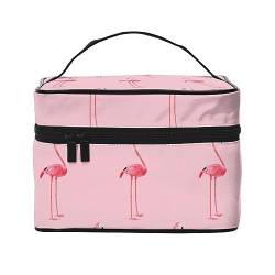 Flamingo Reise-Make-up-Tasche für Damen, wasserabweisend, Kosmetiktasche, faltbar, Kulturbeutel, Lehrergeschenk, Flamingo, Einheitsgröße, Kosmetikkoffer von bradkke