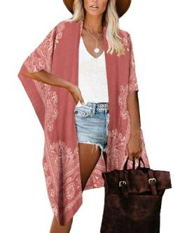 breezy lane Damen Badeanzug Cover Up Kimono Boho Loose Sommer Strickjacke Bikini Beachwear Cardigan Resort Bekleidung von breezy lane