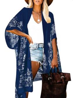 breezy lane Damen Badeanzug Cover Up Kimono Boho Loose Sommer Strickjacke Bikini Beachwear Cardigan Resort Bekleidung von breezy lane