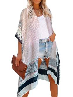 breezy lane Damen Badeanzug Cover Up Kimono Boho Loose Sommer Strickjacke Bikini Beachwear Cardigan Resort Bekleidung von breezy lane