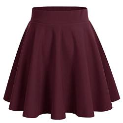 bridesmay Damen Mini Rock Sommer Kurz Skater Rock Schulmädchen Anime Rock Gothic Cosplay Sexy Röcke Burgundy S von bridesmay