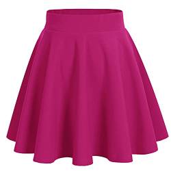 bridesmay Damen Mini Rock Sommer Kurz Skater Rock Schulmädchen Anime Rock Gothic Cosplay Sexy Röcke Fuschia L von bridesmay